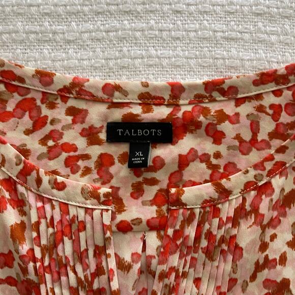 XL Talbots Multicolored Animal Print Long-Sleeve Blouse - Picture 4 of 7